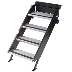 MORryde STP-213 StepAbove Fold-Up RV Entry Step - 4-Step (8" Step Rise), Fits 30" to 32" Door Width