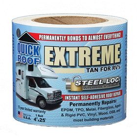 Cofair Products T-UBE425 Quick Roof Extreme With Steel-Loc Adhesive - 4" x 25', Tan