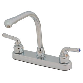 Empire Brass U-YNN800RSN RV Kitchen Faucet with Hi-Rise Spout and Teapot Handles - 8", Brushed Nickel