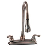 Empire Brass U-YOB2000B RV Kitchen Faucet with Gooseneck Spout, Pull-Down Sprayer and Teapot Handles - 8