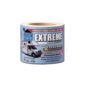 Cofair Products UBE425 Quick Roof Extreme With Steel-Loc Adhesive - 4" x 25', White