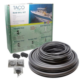 TACO Marine V11-9795BBK50D-2 Semi-Rigid Rub Rail Kit - 1-1/2" x 3/4" x 50', Black