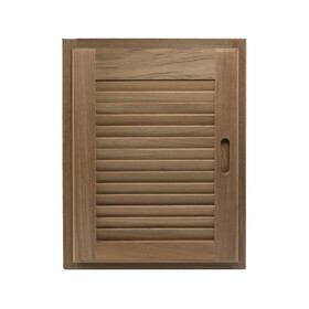 Whitecap 60725 Teak Louvered Door and Frame - 15" x 20", Left Hand Opening