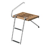 Whitecap 68900 Teak Swim Platform with 2 Step Ladder (with Outboard Motors)