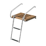 Whitecap 68904 Teak Swim Platform with 2 Step Ladder (with In/Outboard Motors)