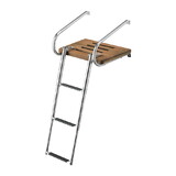 Whitecap 68906 Teak Swim Platform with 3 Step Ladder (with In/Outboard Motors)