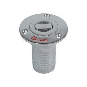 Whitecap 6993CBLUE Stainless Steel Gas Push-Up Deck Fill - 90&#176;, 1-1/2" Hose