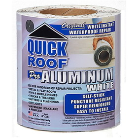 Cofair Products WQR625 Quick Roof Pro Aluminum Surface Tape White - 6" x 25'