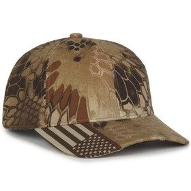 Outdoor Cap CWF-305 Camo with USA Flag Accent on Visor Cap