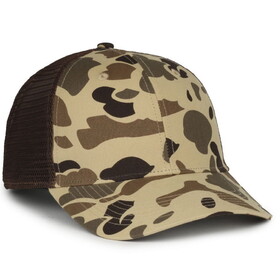 Outdoor Cap GC-100M New Vintage Waterfowl Design With Brown Mesh
