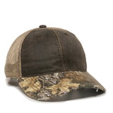 Outdoor Cap HPC-500M Weathered Cotton, Camo Visor Cap
