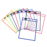 Muka Assorted Color Dry Erase Pocket Reusable Sheet Protectors for School or Work, 10" x 13"