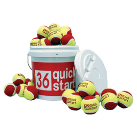 Oncourt Offcourt "Quick Start 36" Red Felt Balls with Slogans, 24-ball Bucket