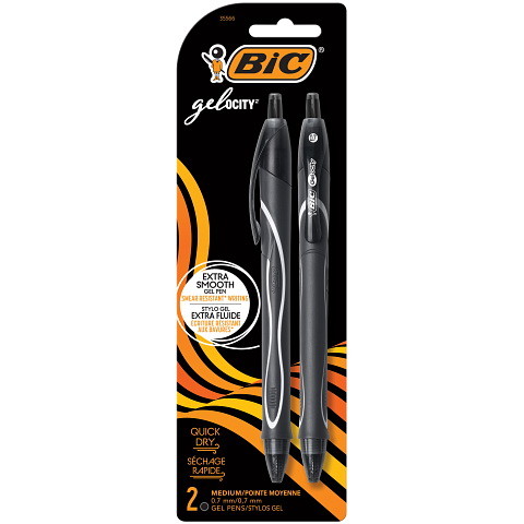 BIC Gel-ocity Gel Pens Retractable 0.7mm Smooth Vibrant, 18 Count