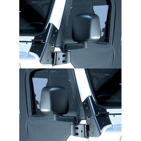 Omix-Ada 11002.09 Door Mirror Kit, Black; 87-06 Jeep Wrangler