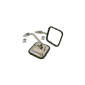 Rugged Ridge 11005.01 Door Mirror Kit, Stainless Steel; 55-86 Jeep CJ5/CJ6/CJ7/CJ8