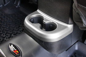 Rugged Ridge 11152.18 Cup Holder Trim, Brushed Silver, 2nd Row; 11-16 Jeep Wrangler JK