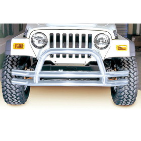 Rugged Ridge 11563.01 Double Tube Front Bumper, 3 Inch, Stainless Steel; 76-06 Jeep Models