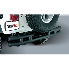 Rugged Ridge 11571.03 Double Tube Rear Bumper, 3 Inch; 87-06 Jeep Wrangler YJ/TJ