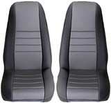 Rugged Ridge 13210.09 Neoprene Front Seat Covers, Gray; 97-02 Jeep Wrangler TJ