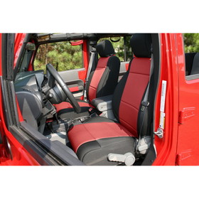 Rugged Ridge 13214.53 Neoprene Front Seat Covers, Black/Red; 07-10 Jeep Wrangler JK