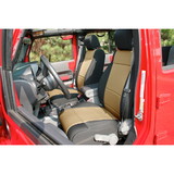 Rugged Ridge 13215.04 Neoprene Front Seat Covers, Black/Tan; 11-16 Jeep Wrangler JK