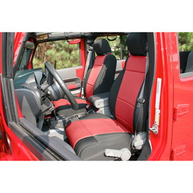 Rugged Ridge 13215.53 Neoprene Front Seat Covers, Black/Red; 11-16 Jeep Wrangler
