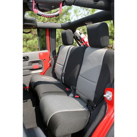 Rugged Ridge 13264.09 Neoprene Rear Seat Cover, Black/Gray; 07-16 Jeep Wrangler JKU