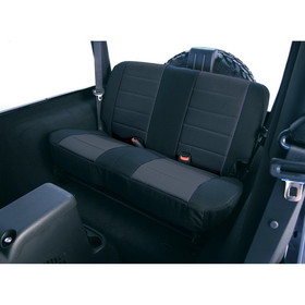 Rugged Ridge 13280.01 Fabric Rear Seat Covers, Black; 80-95 Jeep CJ/Wrangler YJ