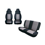 Rugged Ridge 13292.09 Seat Cover Kit, Black/Gray; 97-02 Jeep Wrangler TJ