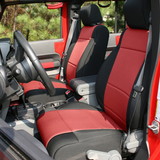 Rugged Ridge 13294.53 Seat Cover Kit, Black/Red; 07-10 Jeep Wrangler JK, 2 Door