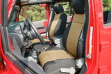 Rugged Ridge 13296.04 Seat Cover Kit, Black/Tan; 11-18 Jeep Wrangler JK, 2 Door