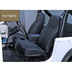 Rugged Ridge 13401.07 High-Back Front Seat, No-Recline, Nutmeg; 76-02 Jeep CJ/Wrangler YJ/TJ