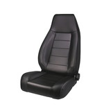 Rugged Ridge 13402.15 High-Back Front Seat, Reclinable, Black Denim; 76-02 CJ/Wrangler YJ/TJ