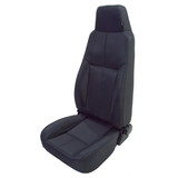 Rugged Ridge 13403.15 High-Back Front Seat, Reclinable, Black Denim; 76-02 CJ/Wrangler YJ/TJ