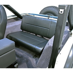 Rugged Ridge 13461.01 Fixed Rear Seat, Black; 55-95 Jeep CJ/Wrangler YJ