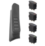 Rugged Ridge 17235.87 A-Pillar 4 Switch Pod Kit, Black, RHD; 07-10 Jeep Wrangler JK