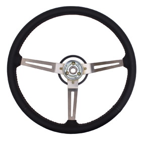 Omix-Ada 18031.06 This black leather steering wheel from Omix fits 76-95 Jeep CJ & Wrangler.