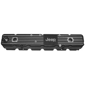 Omix-Ada DMC-6914 Aluminum Valve Cover with Jeep Logo 4.2L; 81-86 Jeep CJ7/CJ8