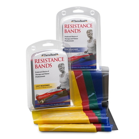 TheraBand 20403T Pre-Cut Resistance Band Pack - Light Yellow/Red/Green