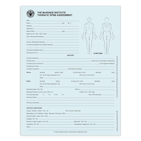 OPTP 714-2 CLASSIC Thoracic Spine Assessment Forms (50/pad)