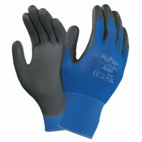 HyFlex 11-618 Polyurethane Palm Coated Gloves, Black/Dark Blue