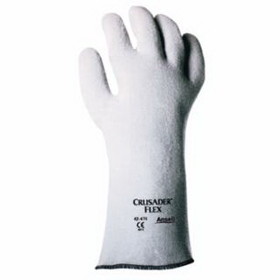 Ansell 104740 Crusader Flex Hot Mill Gloves, Nitrile-Coated Non-Woven Felt, Light Gray, Sz 9