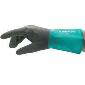 AlphaTec 58-530B-110 AlphaTec&#174; 58-530B/58-535B Gloves, 11, Grey/Teal, 12 in Cuff, 58-530B