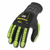 Ringers Gloves R840 Light-Duty Palm Coated/TPR Impact Protection Gloves, Black/Green-Yellow