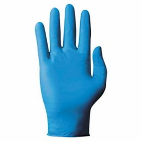 Ansell  92-575 Nitrile Powdered Disposable Gloves, Textured Fingers, 4.3 mil Palm/5.5 mil Fingers, Blue