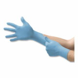 Touchntuff  92-675 Nitrile Powder-Free Disposable Gloves, Textured Fingers, 4.3 mil Palm/5.5 mil Fingers, Blue