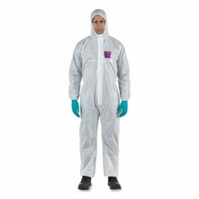 Alphatec  1500 Model 101 Breathable Coveralls, White, Hooded