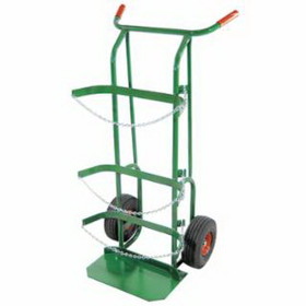 Anthony'S 55PN3B Dual-Cylinder Delivery Carts, Holds 9 In To 10 In Dia, Cylinders, 10 In Pneumatic Wheels