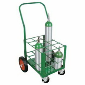 Anthony'S 6124 Heavy-Duty Frame Cylinder Carts, Holds 12 Cylinders, 10 In Rubber/Steel Wheels
